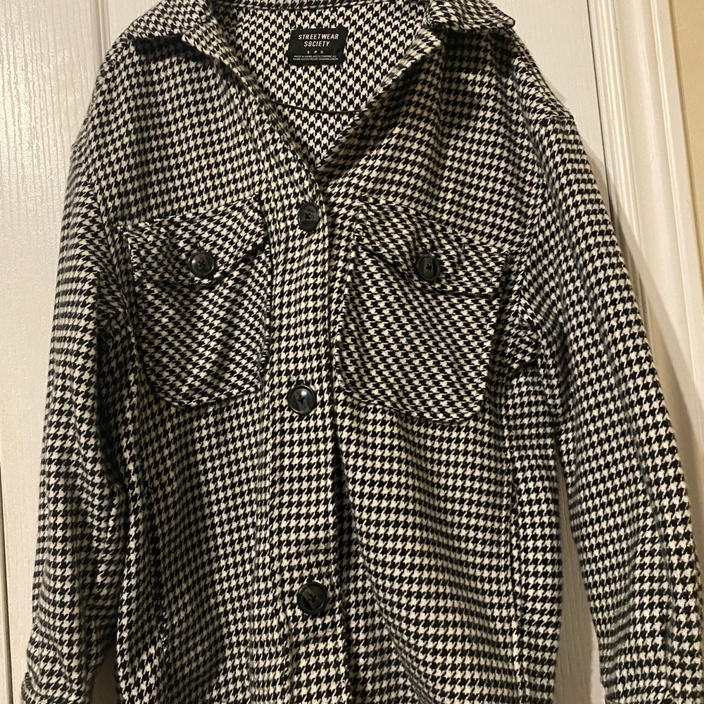 Black and White Houndstooth Jacket